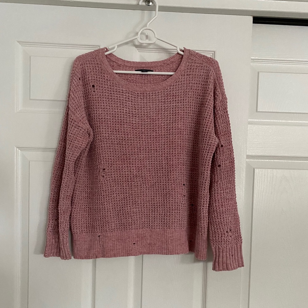 Pink sweater with holes
